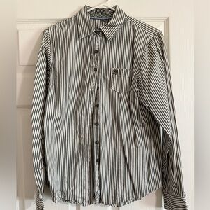 Cinch Striped Green and White Shirt